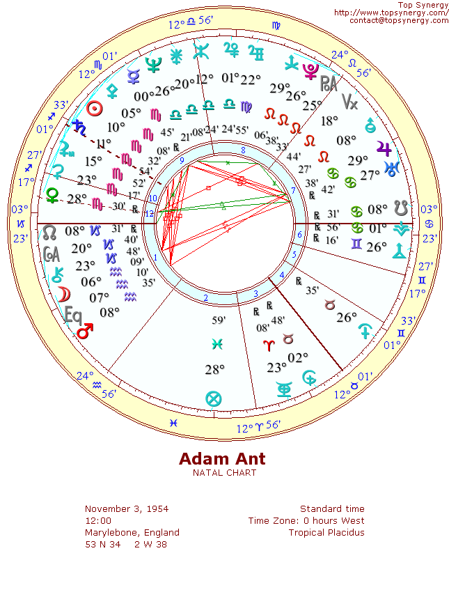 Adam Ant natal wheel chart