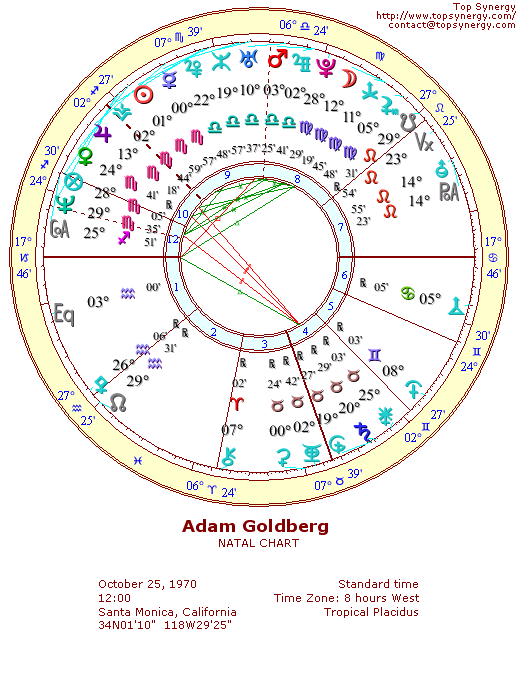 Adam Goldberg natal wheel chart