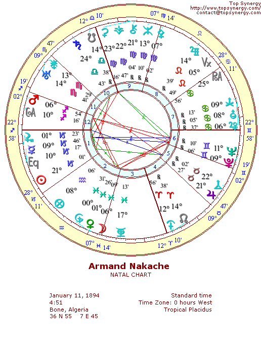 Armand Nakache natal wheel chart