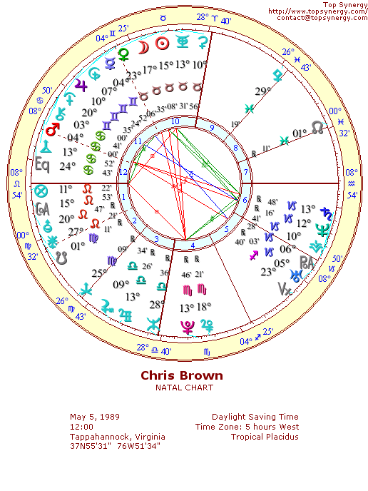 Chris Brown natal wheel chart