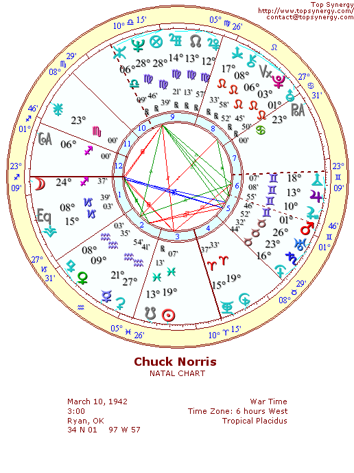 Chuck Norris natal wheel chart