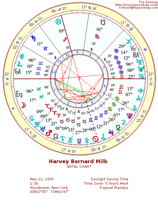 Harvey Milk natal wheel chart