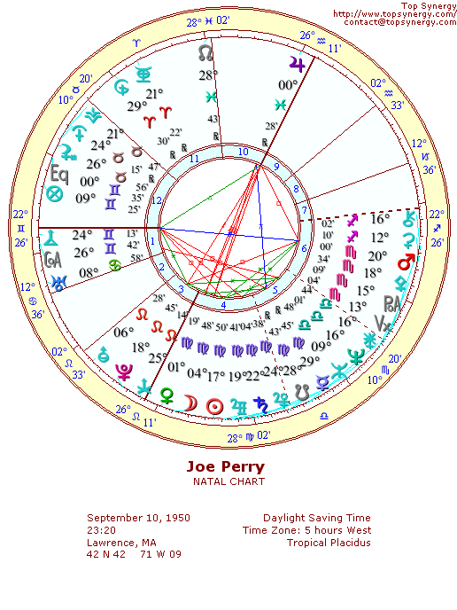 Joe Perry natal wheel chart