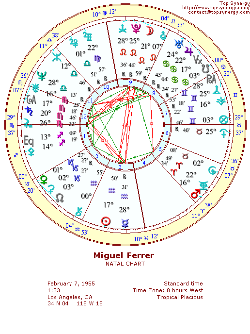 Miguel Ferrer natal wheel chart