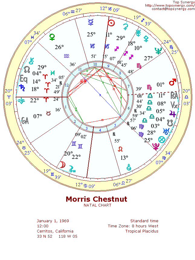 Morris Chestnut natal wheel chart