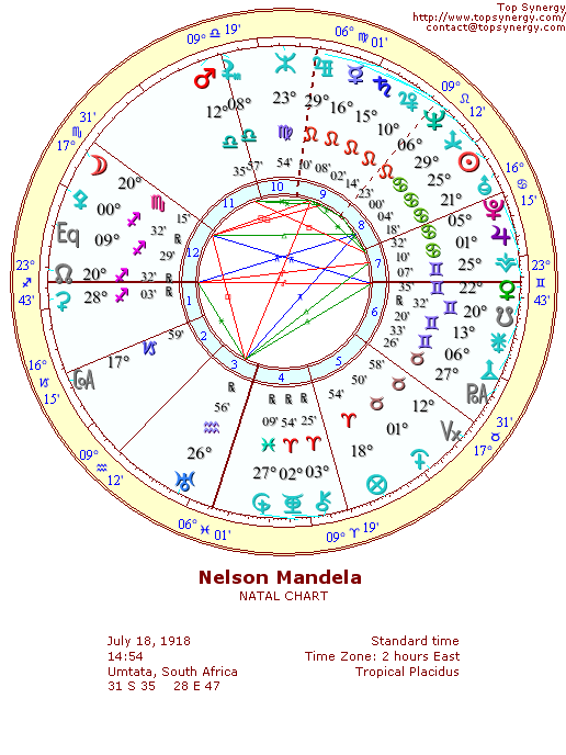 Nelson Mandela natal wheel chart