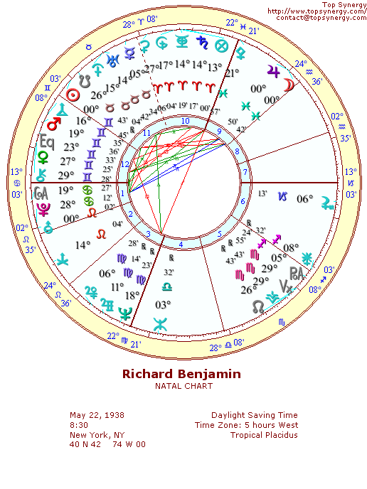 Richard Benjamin natal wheel chart