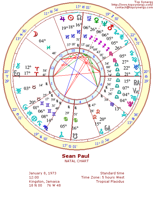 Sean Paul natal wheel chart