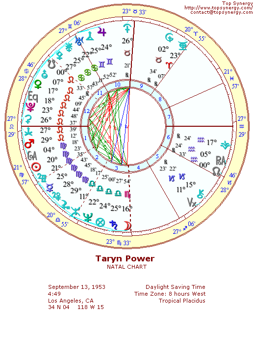 Taryn Power natal wheel chart