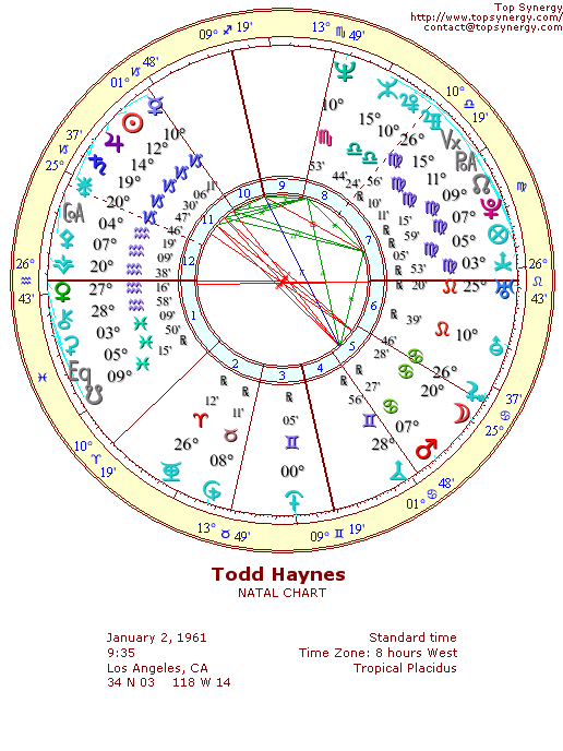 Todd Haynes natal wheel chart
